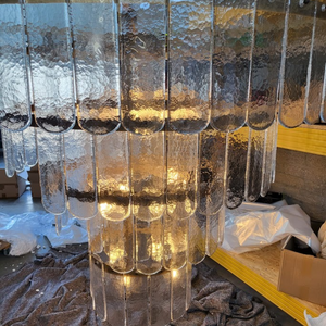 Bespoke 4 Tier Hammered Glass Chandelier - Roast, Borough Market