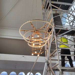 Bespoke 4 Tier Hammered Glass Chandelier - Roast, Borough Market