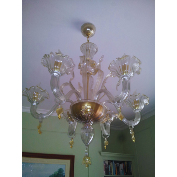 Classic Three-Tier Murano Glass Chandelier – Amber - Mallory Custom ...