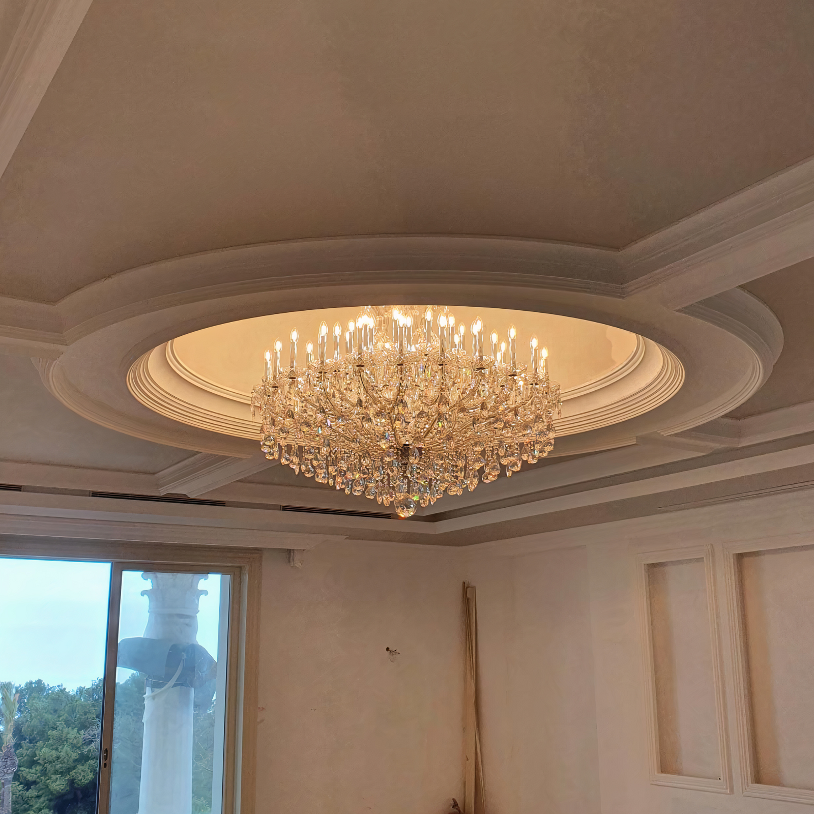 Large Custom Ornate Crystal Chandelier