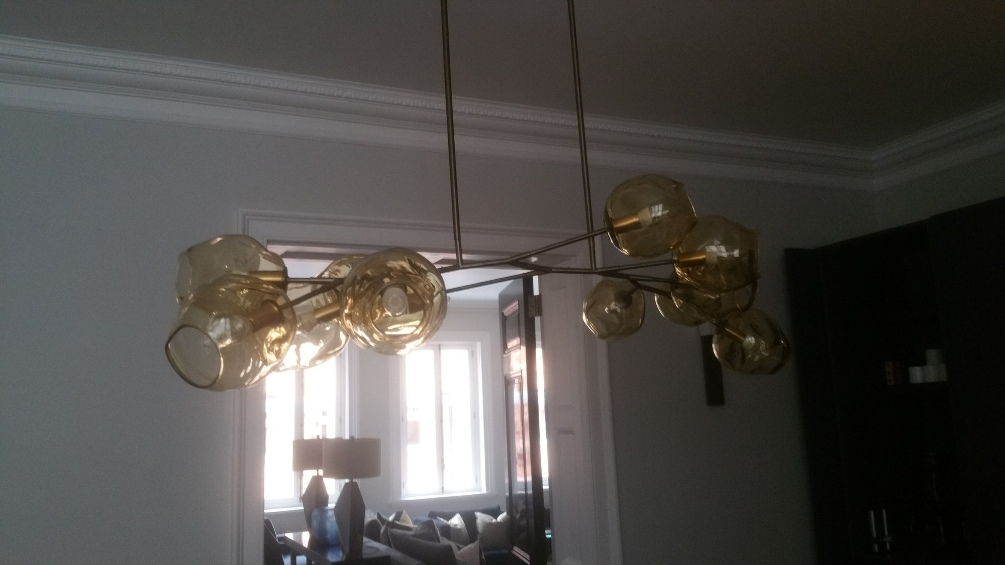 Murano Glass Bubble Dining Room Chandelier 1.8m Long