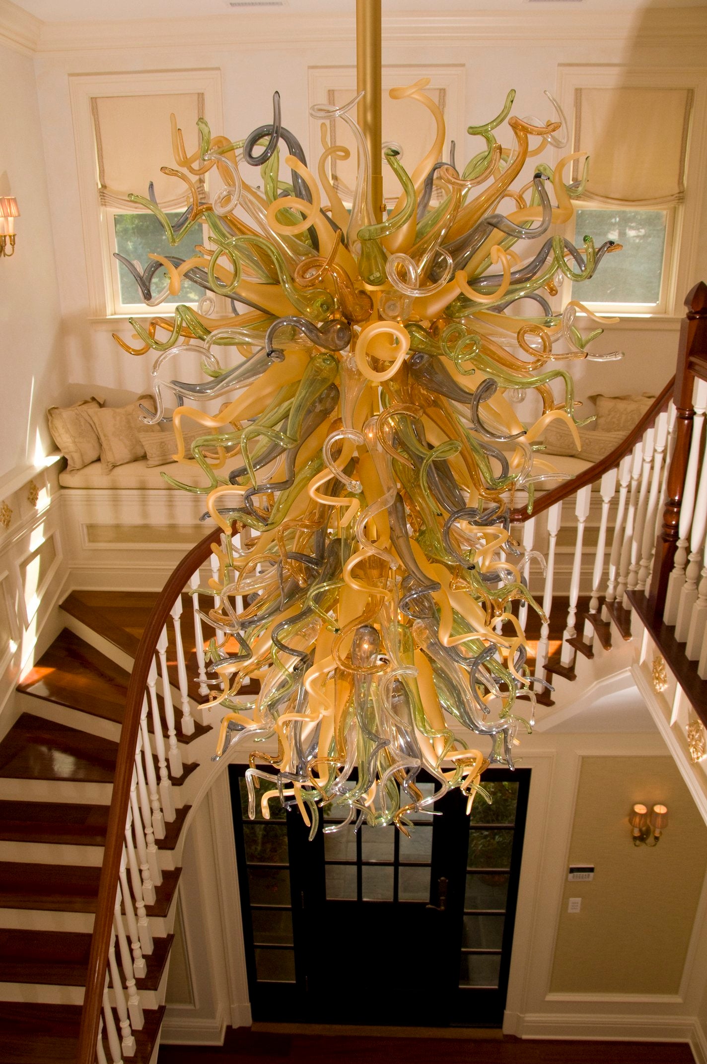 Customizable Art Glass Chandelier Pheonix Red & More Colour Options