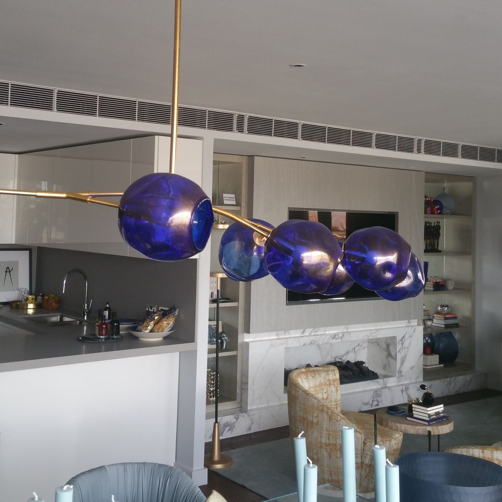 Bespoke Murano Glass Bubble Chandelier | Cobalt Blue