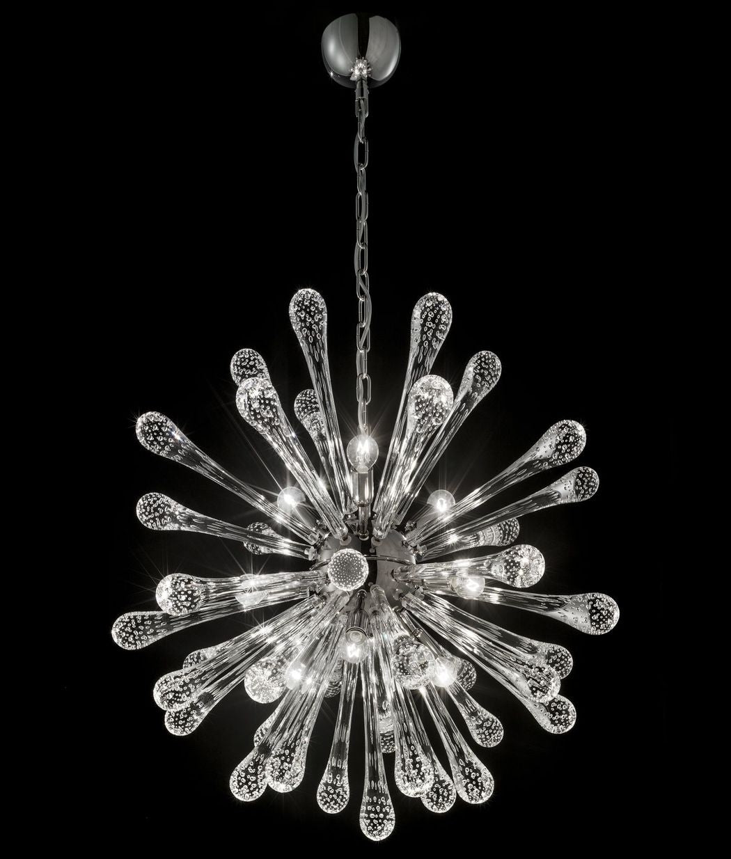 Bespoke 3.2 Metre Dining Room Chandelier with Murano Glass Teardrops