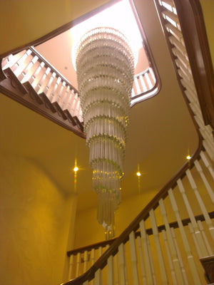 Murano glass prism hallway chandelier with bespoke size options
