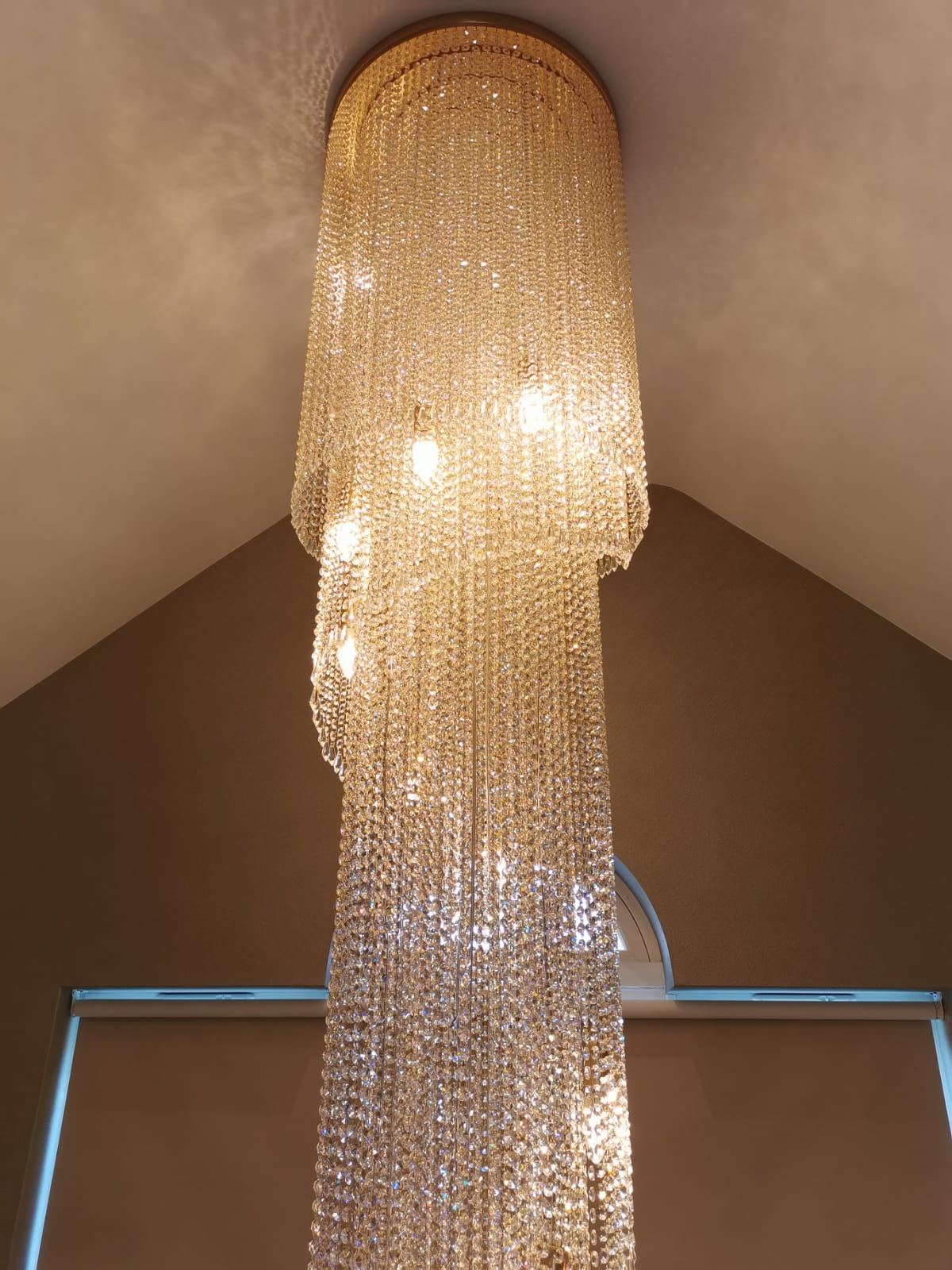 Custom 3.2m Asfour Crystal Twister Waterfall Chandelier