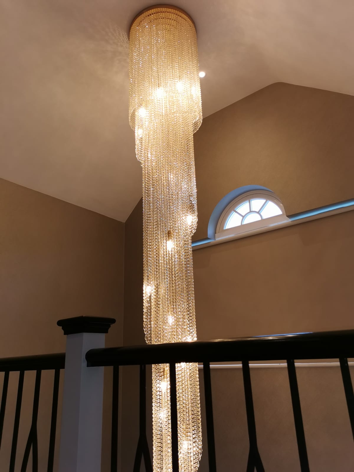 Custom 3.2m Asfour Crystal Twister Waterfall Chandelier