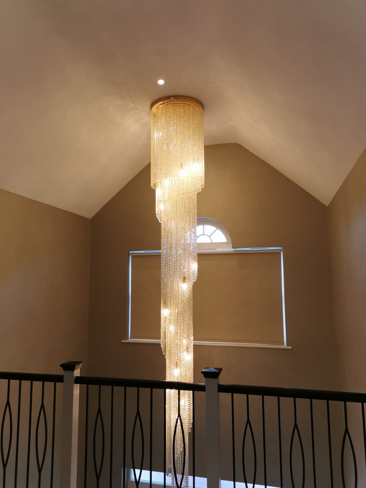 Custom 3.2m Asfour Crystal Twister Waterfall Chandelier