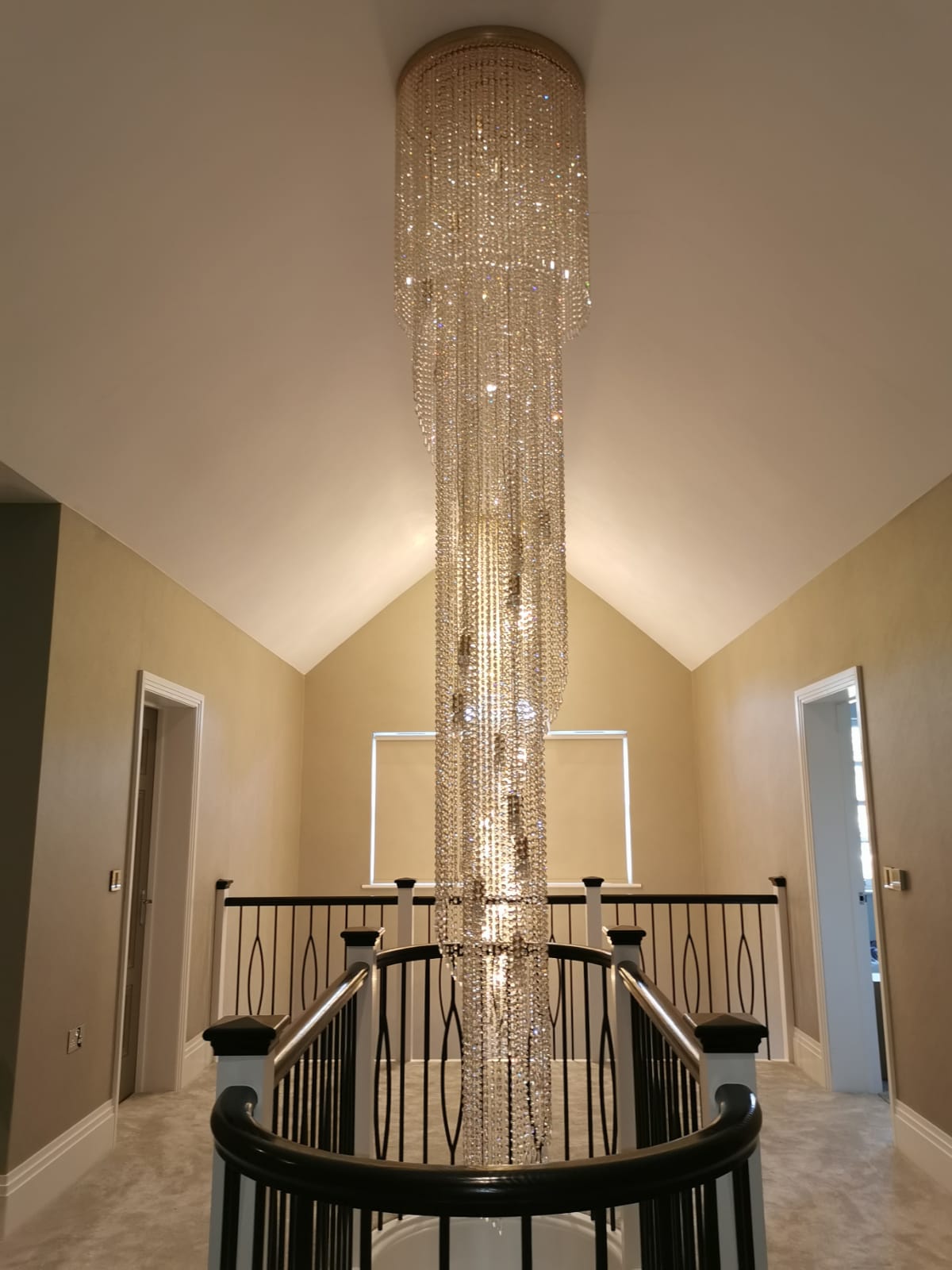 Custom 3.2m Asfour Crystal Twister Waterfall Chandelier