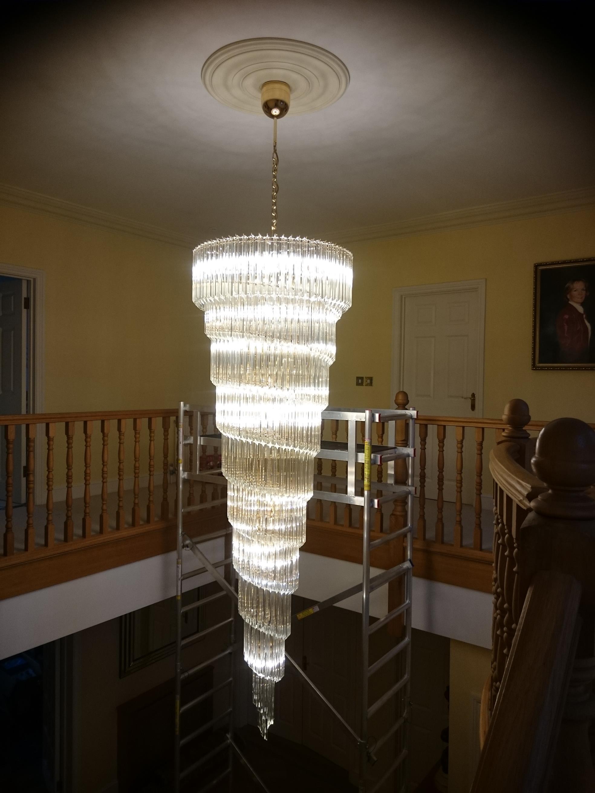 Murano glass prism hallway chandelier with bespoke size options