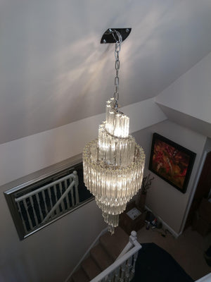 Murano glass prism hallway chandelier with bespoke size options