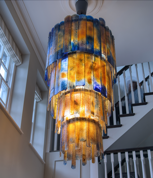 Stunning Custom Stained Glass Chandelier