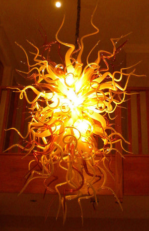 Customizable Art Glass Chandelier Pheonix Red & More Colour Options