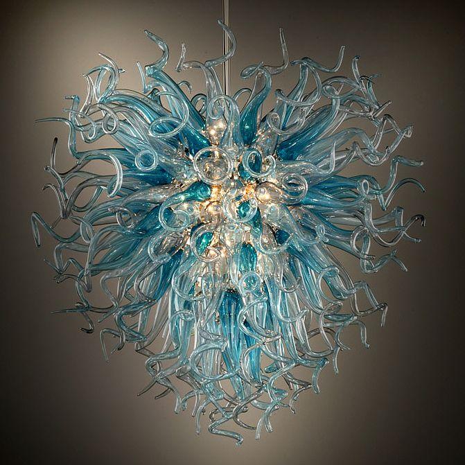 Customizable Art Glass Chandelier Pheonix Red & More Colour Options